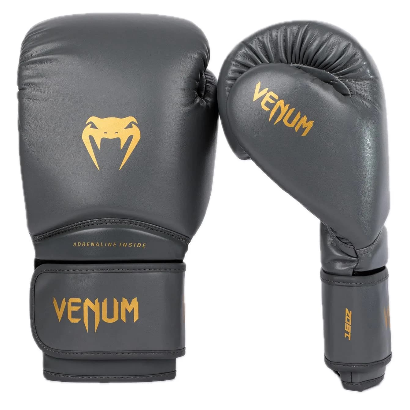 Venum Contender 1.5 Boxing Gloves - Grey/Gold - 14-Ounce | Durable Semi-Leather, Impact Absorbing Foam, Wrist Support - main product image