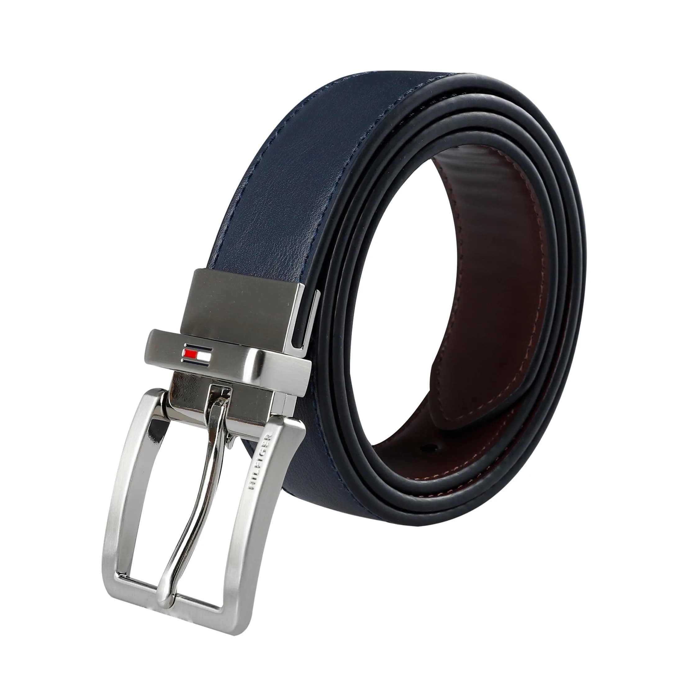 Tommy Hilfiger Men's 32MM Basic Dress Reversible Belt - Dark Brown/Black