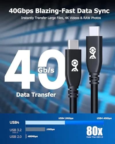 Cable Matters 40Gbps USB4 Cable, Thunderbolt 4/5 Compatible, 2m (6.6ft) | High-Speed Data Transfer & 8K Video thumbnail 3