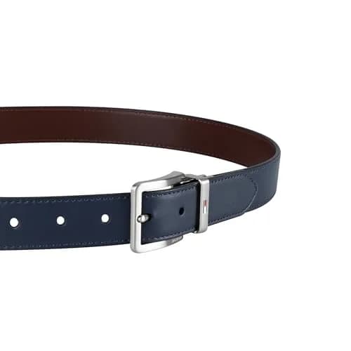 Tommy Hilfiger Men's 32MM Basic Dress Reversible Belt, Dark Brown/Black Leather & PU Blend thumbnail 4