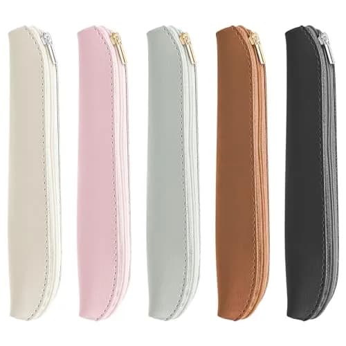 Aswewamt 5 Pcs Elastic Notebook Band Holders PU Leather Adjustable Pen Zipper Sleeve Pouch for Notebook Planners Binders Books | Multifunctional, Portable, PU Leather thumbnail 1