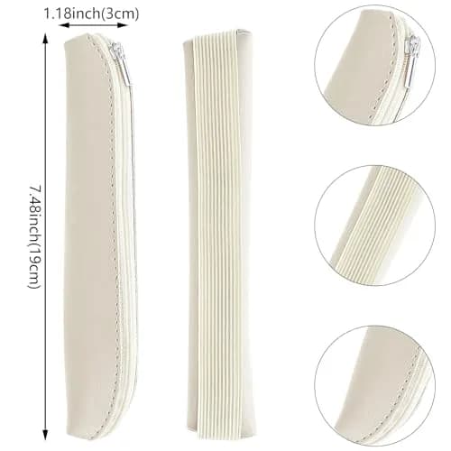 Aswewamt 5 Pcs Elastic Notebook Band Holders PU Leather Adjustable Pen Zipper Sleeve Pouch for Notebook Planners Binders Books | Multifunctional, Portable, PU Leather thumbnail 2