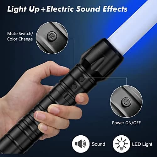 Kenpora Light Sabers for Kids | Extendable, Motion Sensitive FX Sound, Safe Plastic, 16.9-31.9 inches thumbnail 5