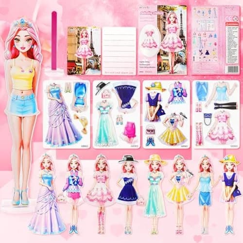 PainZieteg Magnetic Dress Up Dolls for Girls 4-10 | Creative Magnetic Princess Paper Doll Set thumbnail 1