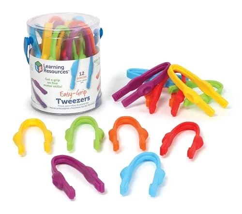 Learning Resources Easy-Grip Tweezers | Develop Fine Motor Skills for Toddlers 2+ | Durable Plastic, 12 Colors thumbnail 1