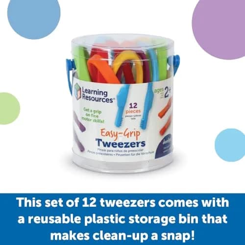 Learning Resources Easy-Grip Tweezers | Develop Fine Motor Skills for Toddlers 2+ | Durable Plastic, 12 Colors thumbnail 4