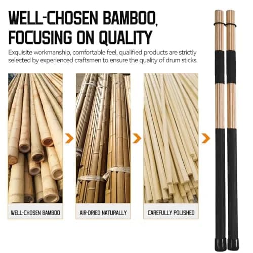 LALAOKS 2Pair Drumsticks Bamboo Punk for Jazz Folk Music | Durable & Eco-Friendly (70-120 chars) thumbnail 5