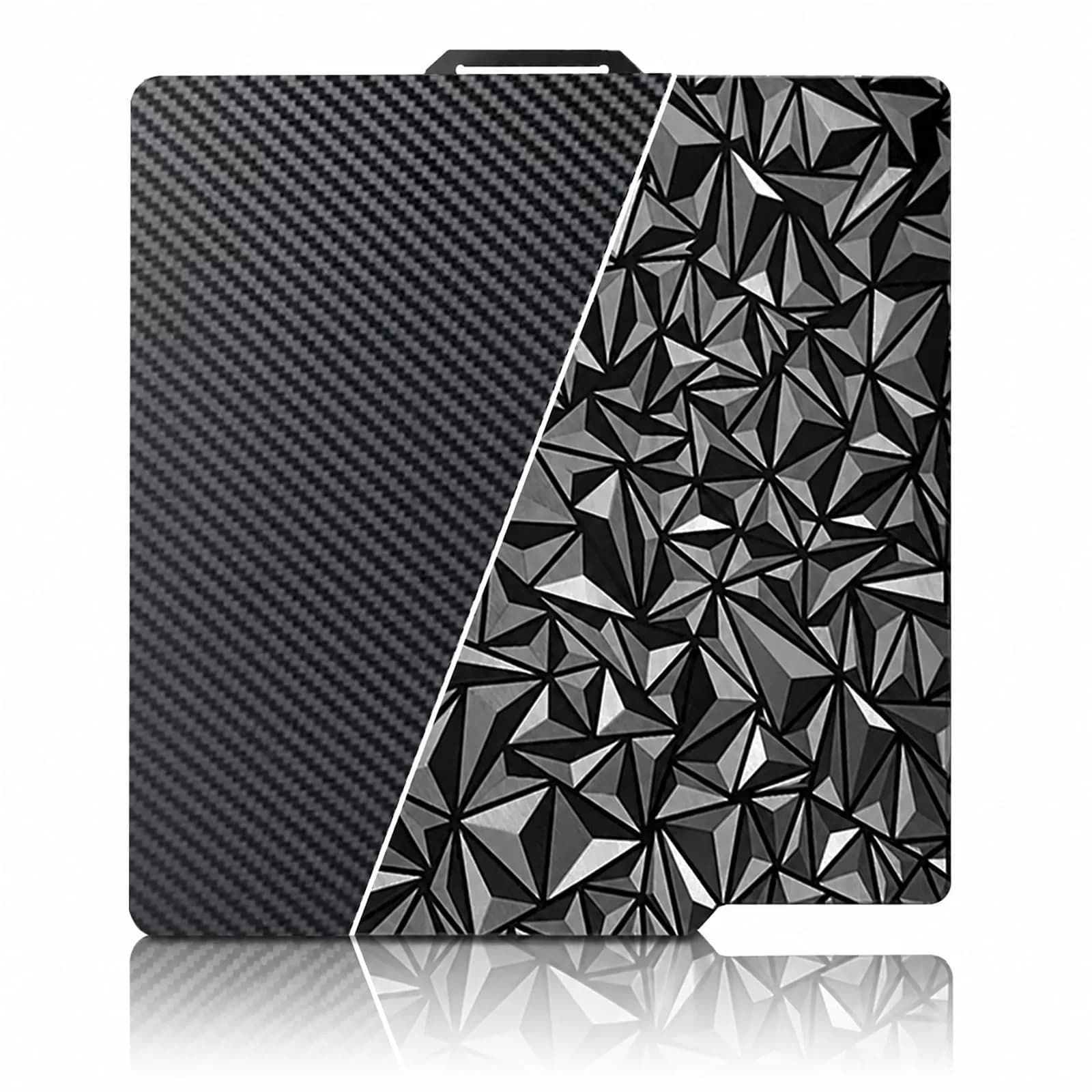 RETUXEP PEO PET 3D Printer Build Plate 257x257mm | Diamond+Carbon Fiber Spring Steel Sheet for Bambu Lab Printers - main product image