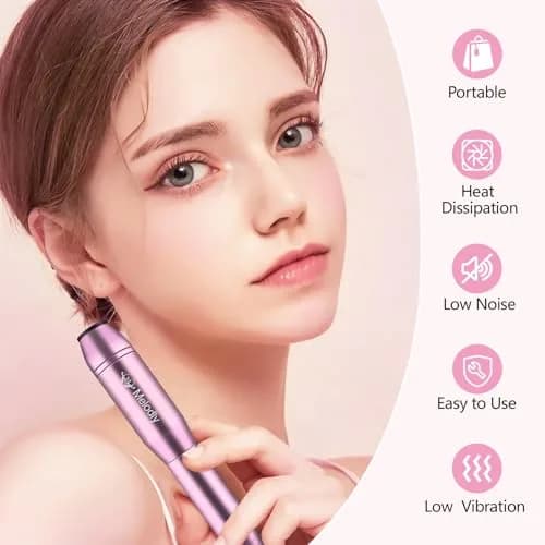 Melodly Electric Nail Drill Kit, Portable USB Efile Set with Iridescent Bits & Sanding Bands, Pink | 20000 RPM thumbnail 7