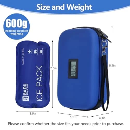 HIMDUZE Insulin Cooler Travel Case 21.1cm x 14.1cm x 8.7cm (8.3"x4.7"x3.4") | TSA Approved for Travel thumbnail 4