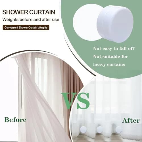 EMLTHORY White Shower Curtain Weights 6 pcs | Magnetic Heavy Duty Curtain Bottom thumbnail 5