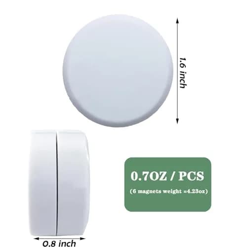 EMLTHORY White Shower Curtain Weights 6 pcs | Magnetic Heavy Duty Curtain Bottom thumbnail 3