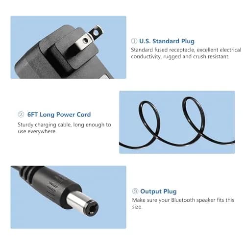 FNKTQL 12V 1A AC Adapter for Bose SoundLink Mini (1st Gen ONLY) & SoundDock XT | 1.8m (6ft) Cord thumbnail 6