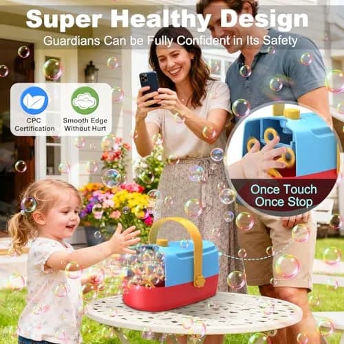 Zerhunt Automatic Bubble Machine Blower 18000+ Bubbles/Min | 24.89 cm (9.8 in) x 14.71 cm (5.8 in) x 13.31 cm (5.2 in) thumbnail 6