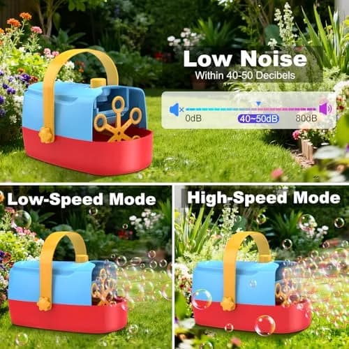 Zerhunt Automatic Bubble Machine Blower 18000+ Bubbles/Min | 24.89 cm (9.8 in) x 14.71 cm (5.8 in) x 13.31 cm (5.2 in) thumbnail 2