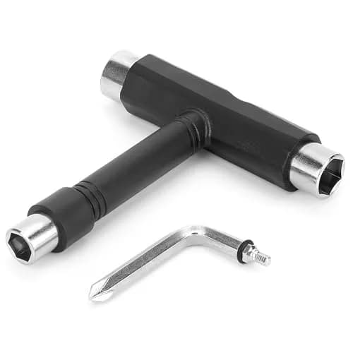 OAOJUBR Skate Tools, Multifunctional All-in-One Skateboard Wrench, 2-in-1 Portable T-Type Wrench and Built-in L-Type Cross Head Screwdriver, longboard accessories thumbnail 1