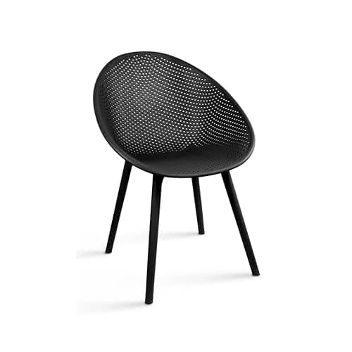 2xhome Black Modern Egg-Shaped Plastic Dining Chair | Weather-Resistant & Lightweight thumbnail 5