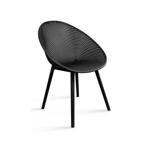 2xhome Black Modern Egg-Shaped Plastic Dining Chair | Weather-Resistant & Lightweight thumbnail 6
