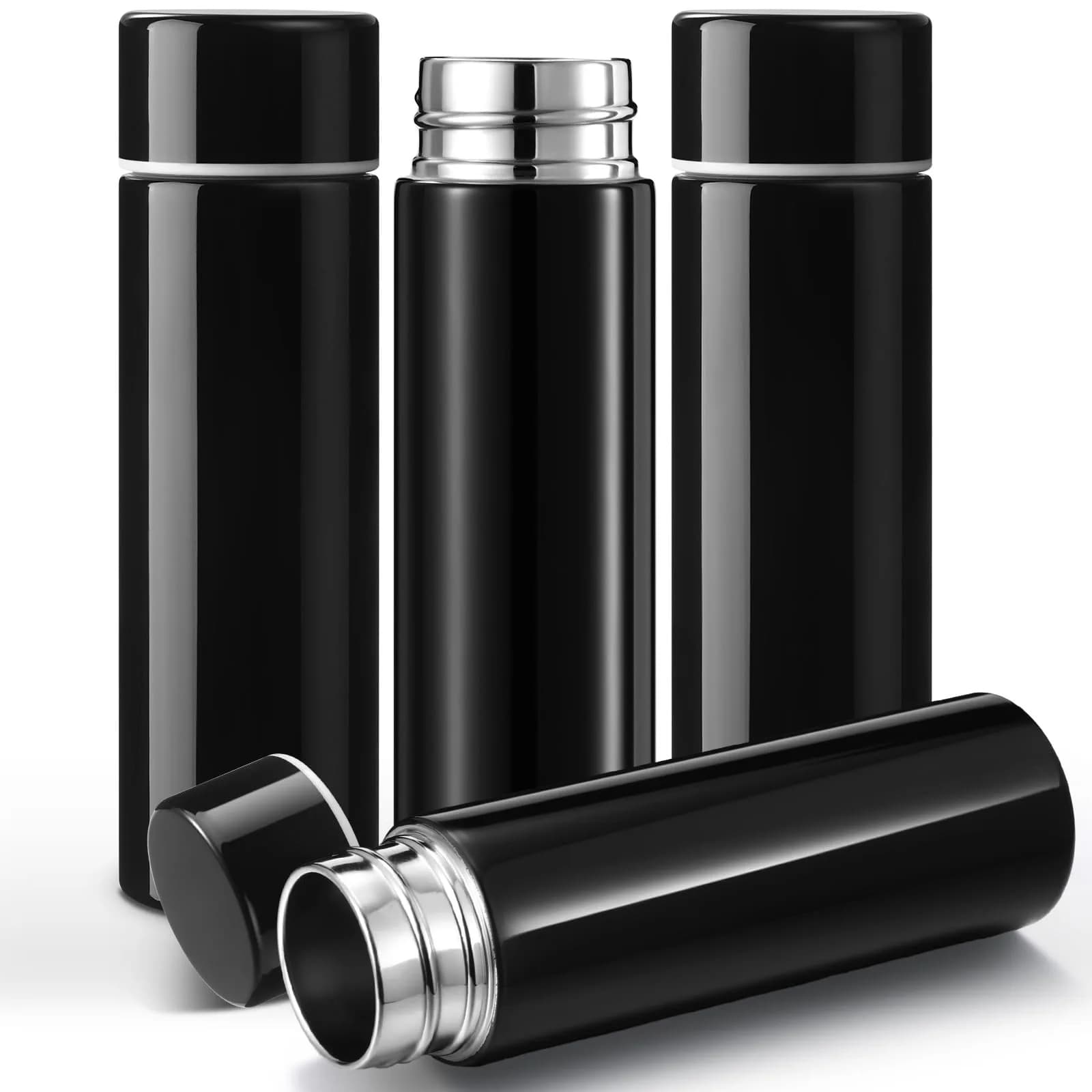 Vesici Mini Insulated Water Bottle 130ml | Portable Stainless Steel Flask for Travel & Kids — Black 4