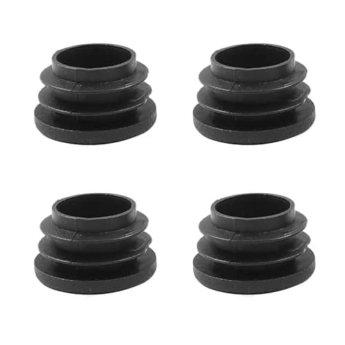 Bonsicoky 1 Inch (25mm) Black Round Plastic Hole Plugs, 4 Pack | Furniture Floor Protector with Impact-Resistant Material thumbnail 1