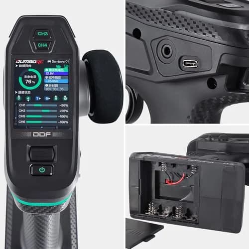 DUMBORC DDF-350 RC Radio Transmitter and Receiver 10 Channel HD Screen | 10-Channel Control for RC Cars, Boats, Tanks thumbnail 5