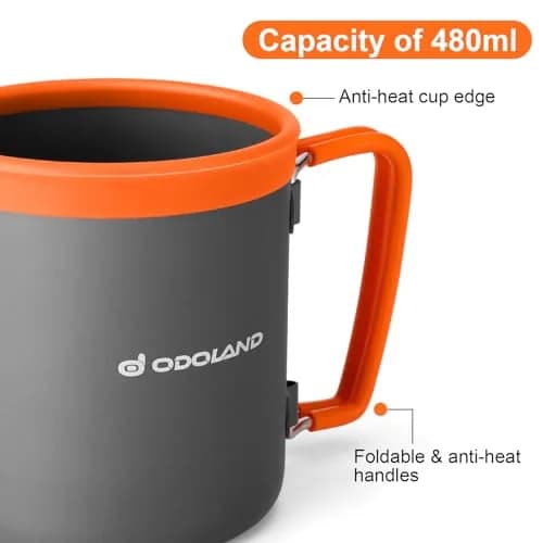Odoland Camping Mess Kit with Stove & Pots | Lightweight Backpacking Cookware thumbnail 6