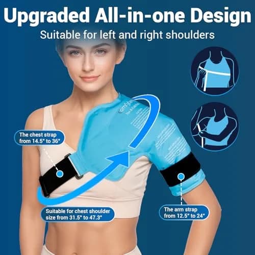Comfytemp Shoulder Ice Pack Rotator Cuff Cold Therapy Wrap, Small/Medium, 16" x 13.5" | USA-Sourced Pain Relief thumbnail 5
