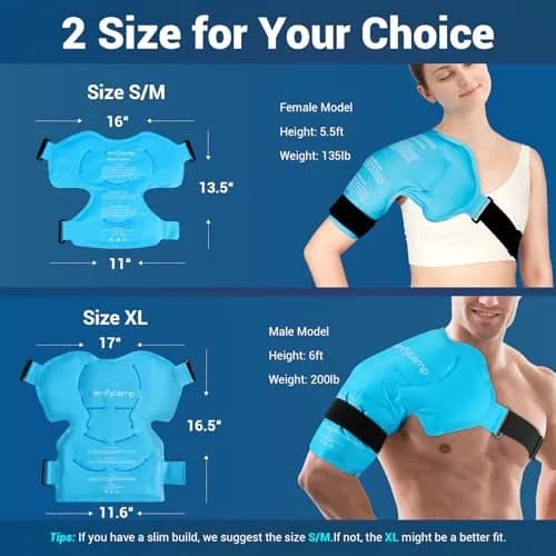 Comfytemp Shoulder Ice Pack Rotator Cuff Cold Therapy Wrap, Small/Medium, 16" x 13.5" | USA-Sourced Pain Relief thumbnail 2