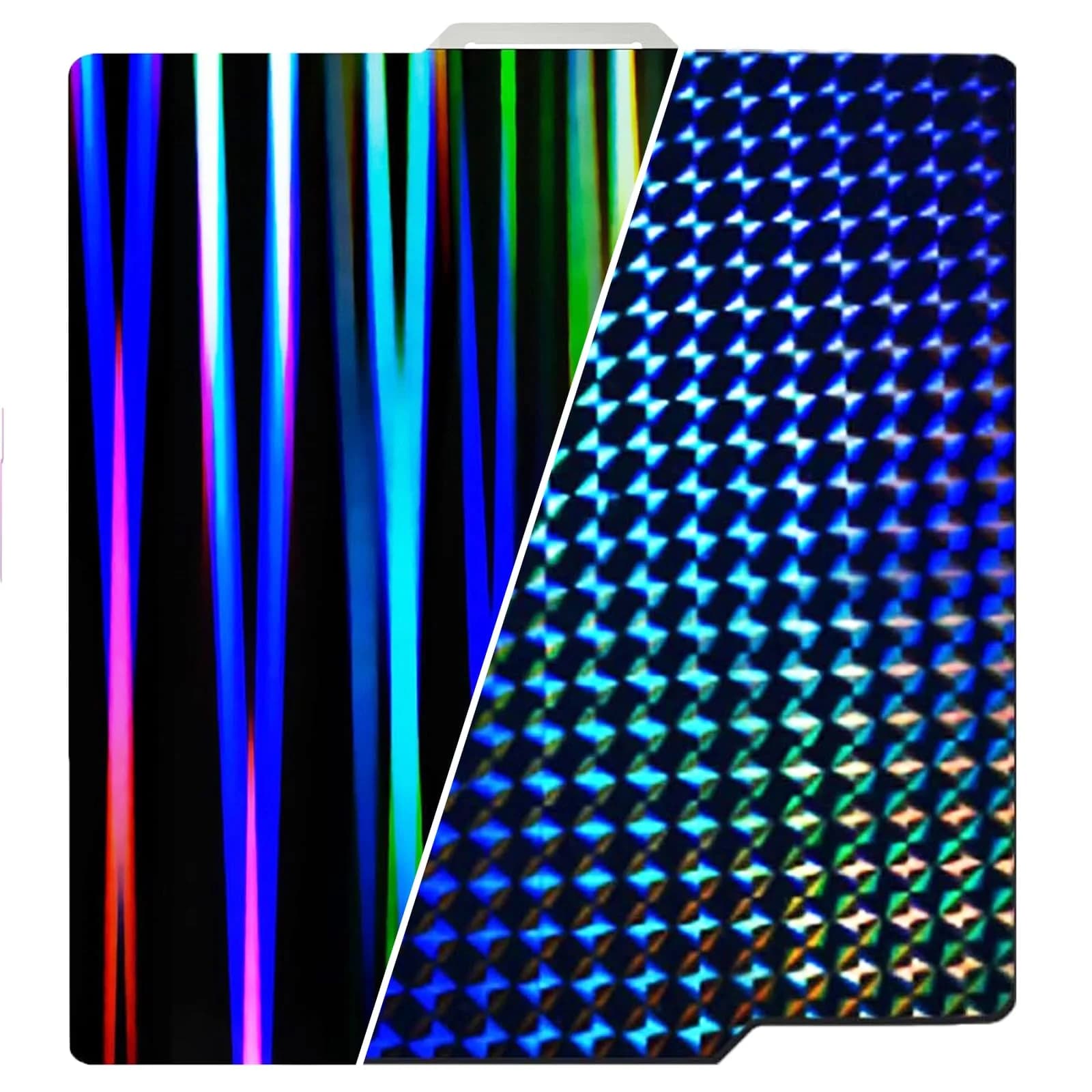 RETUXEP PEO PET 3D Printer Build Plate 257x257mm | Diamond+Carbon Fiber Spring Steel Sheet for Bambu Lab Printers — Light Beam + Phantom