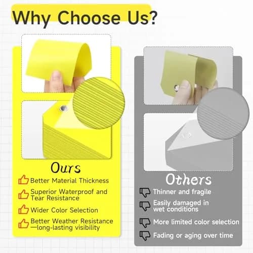 XUWAIDSGN Waterproof Writable Plastic Labels 100 Pcs | Heavy Duty Outdoor Tags with Wire Tie (6 1/4" x 3 1/8") thumbnail 4