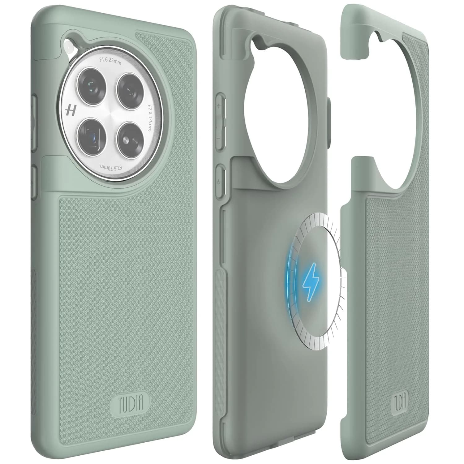 TUDIA MergeGrip Cell Phone Case for OnePlus 13 5G (2025) Indigo Blue | Military-Grade Dual Layer Protection — Green Lily / Magnetic OnePlus 12