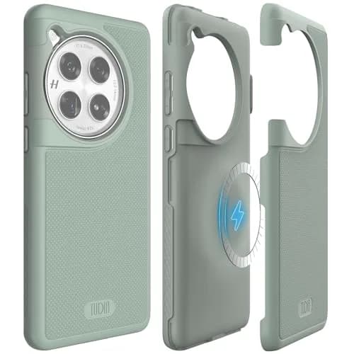 TUDIA MergeGrip Magsafe Compatible Phone Case for OnePlus 12 5G 2024 | Military Grade, Drop Tested, Dual Layer, Shockproof, Anti-Slip, Heavy Duty & Protector Cover - Green Lily thumbnail 1