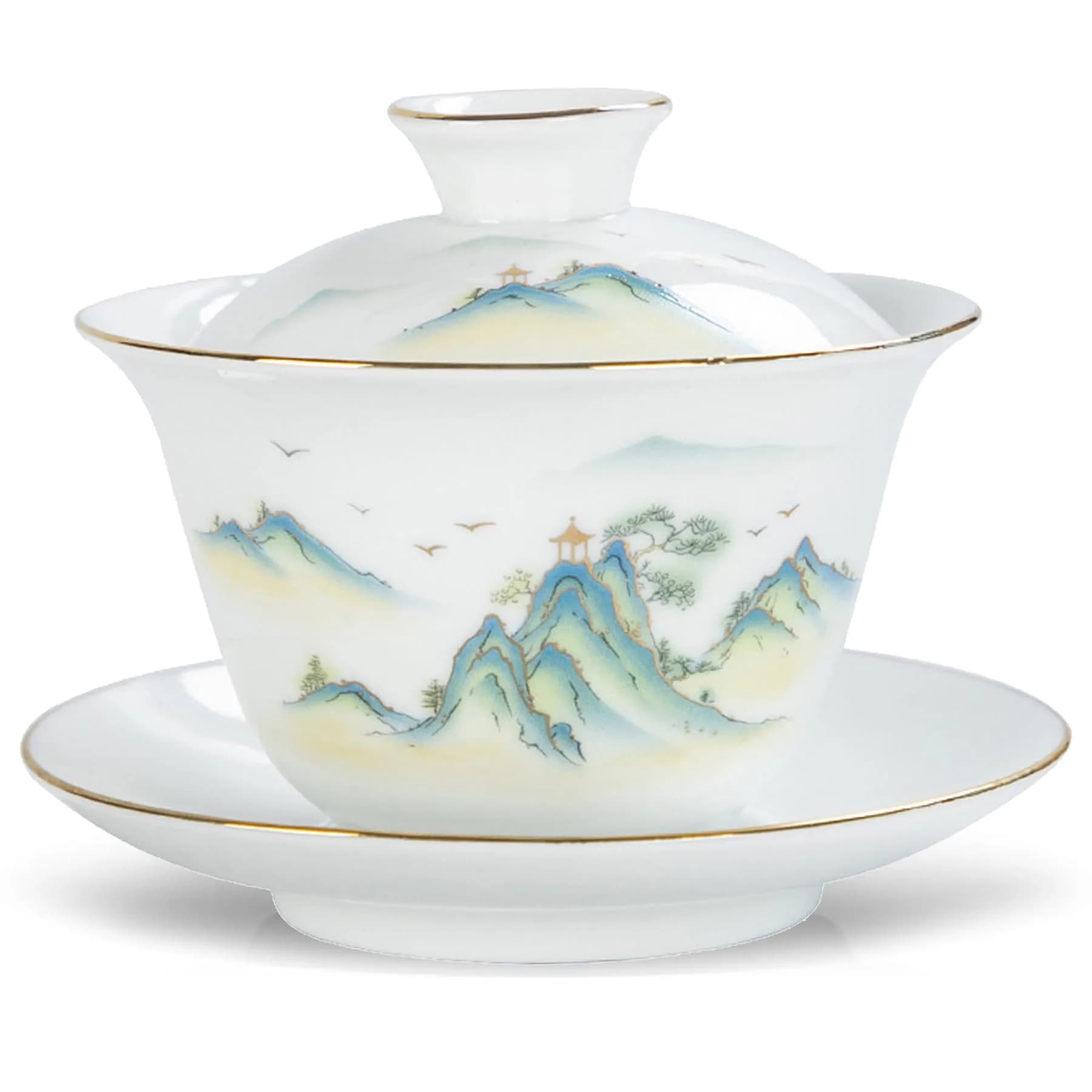 Fashion & Lifestyle Jingdezhen Chinese Traditional Teaware Gaiwan 5oz/150ml | Handmade Porcelain Kung Fu Tea Cup - main product image