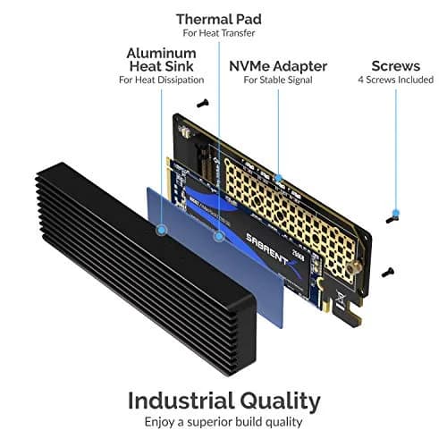 SABRENT NVMe M.2 SSD to PCIe Adapter Card 2-Pack with Heatsink | PCIe X16/X8/X4 Slot Compatible thumbnail 3