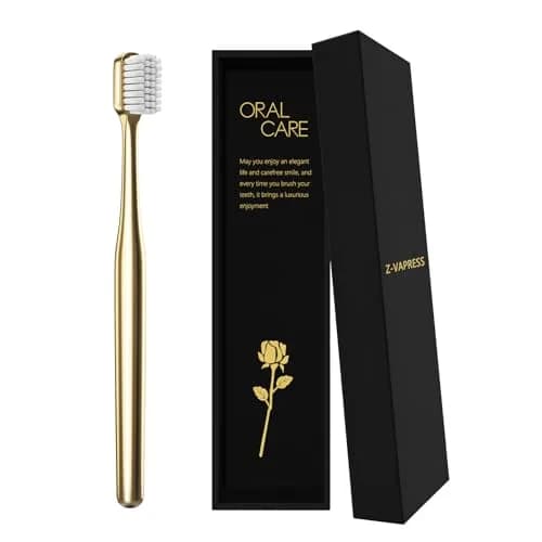 Z-VAPRESS Gold Color Toothbrush Soft Bristles Luxury Gold Color Manual Toothbrushes | Elegant & Gentle Clean thumbnail 4