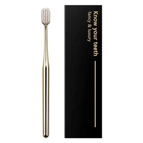 Z-VAPRESS Gold Color Toothbrush Soft Bristles Luxury Gold Color Manual Toothbrushes | Elegant & Gentle Clean thumbnail 2