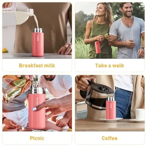 Exllena Mini Water Bottle 5oz | Leakproof Insulated Travel Flask for Hot & Cold Drinks thumbnail 6