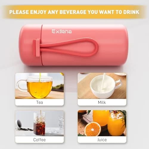 Exllena Mini Water Bottle 5oz | Leakproof Insulated Travel Flask for Hot & Cold Drinks thumbnail 7