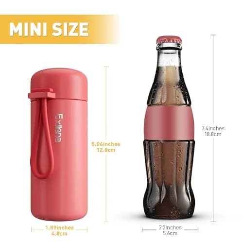 Exllena Mini Water Bottle 5oz | Leakproof Insulated Travel Flask for Hot & Cold Drinks thumbnail 2