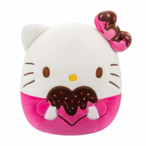 Squishmallows Sanrio Valentine 8" Chocolate Hello Kitty Plush Toy | Collectible Soft & Squishy Friend thumbnail 1