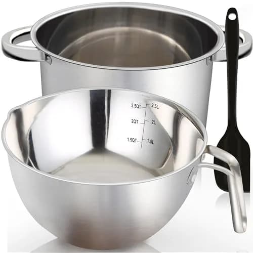Marsheepy 2.3QT Double Boiler Melting Pot with 3.6QT Stainless Steel Pot | Food-Grade Steel, Easy to Use thumbnail 1