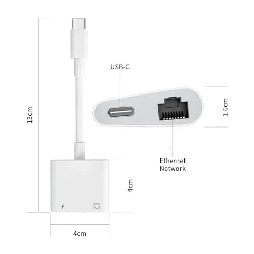 DESOFICON USB C to Ethernet Adapter 2 in 1 RJ45 LAN & Charging | Supports 100Mbps thumbnail 8