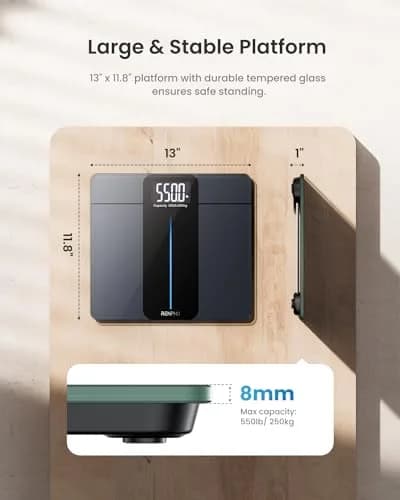 RENPHO 550lb Digital Body Weight Scale with Large LED Display & Extra-Wide Platform thumbnail 4