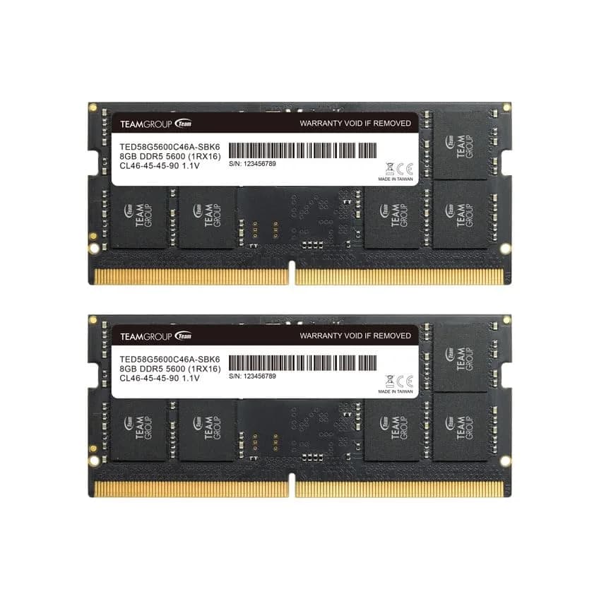 TEAMGROUP Elite DDR5 16GB (2x8GB) 5600MHz SODIMM Laptop RAM | 1.1V Low Voltage