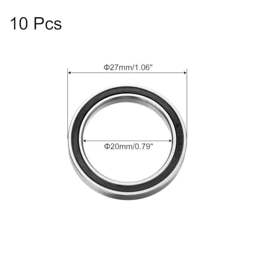 uxcell Deep Groove Ball Bearing 20mm x 27mm x 4mm | Double Sealed Chrome Steel Support thumbnail 2