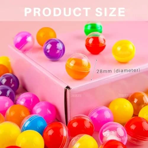 AUEAR 500 Pack Colorful Small Round Capsules 1.1 Inch Vending Machine Containers | Bulk Vending Machine Parts thumbnail 2