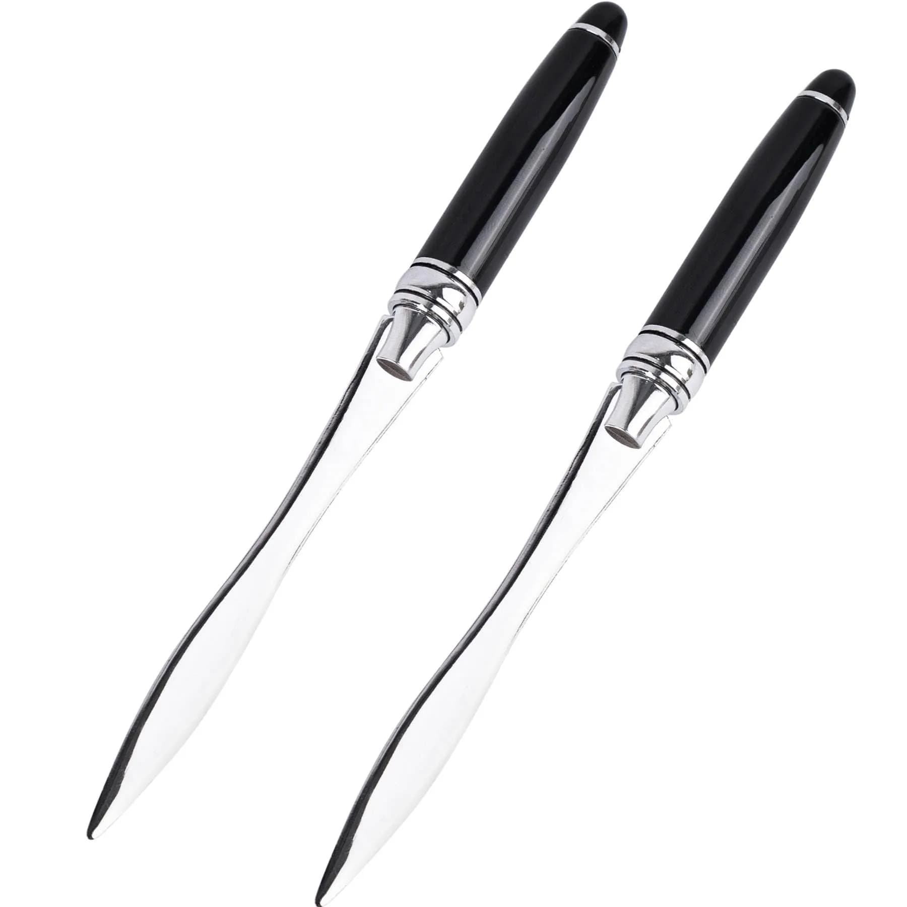 AUEAR Metal Letter Opener with Rosewood Handle | 16 cm (6.3 Inch) Stainless Steel Blade — Black