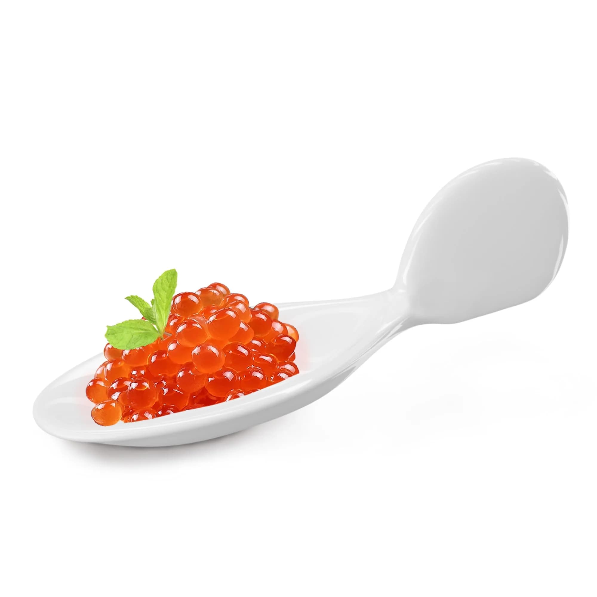 ULWSKY 10Pcs Porcelain Fish Shaped Tasting Spoons 10 cm (3.9 inches) | Unique Appetizer & Caviar Sample Spoons - main product image