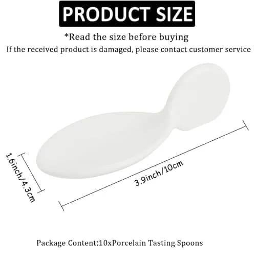 ULWSKY 10Pcs Porcelain Fish Shaped Tasting Spoons 10 cm (3.9 inches) | Unique Appetizer & Caviar Sample Spoons thumbnail 4