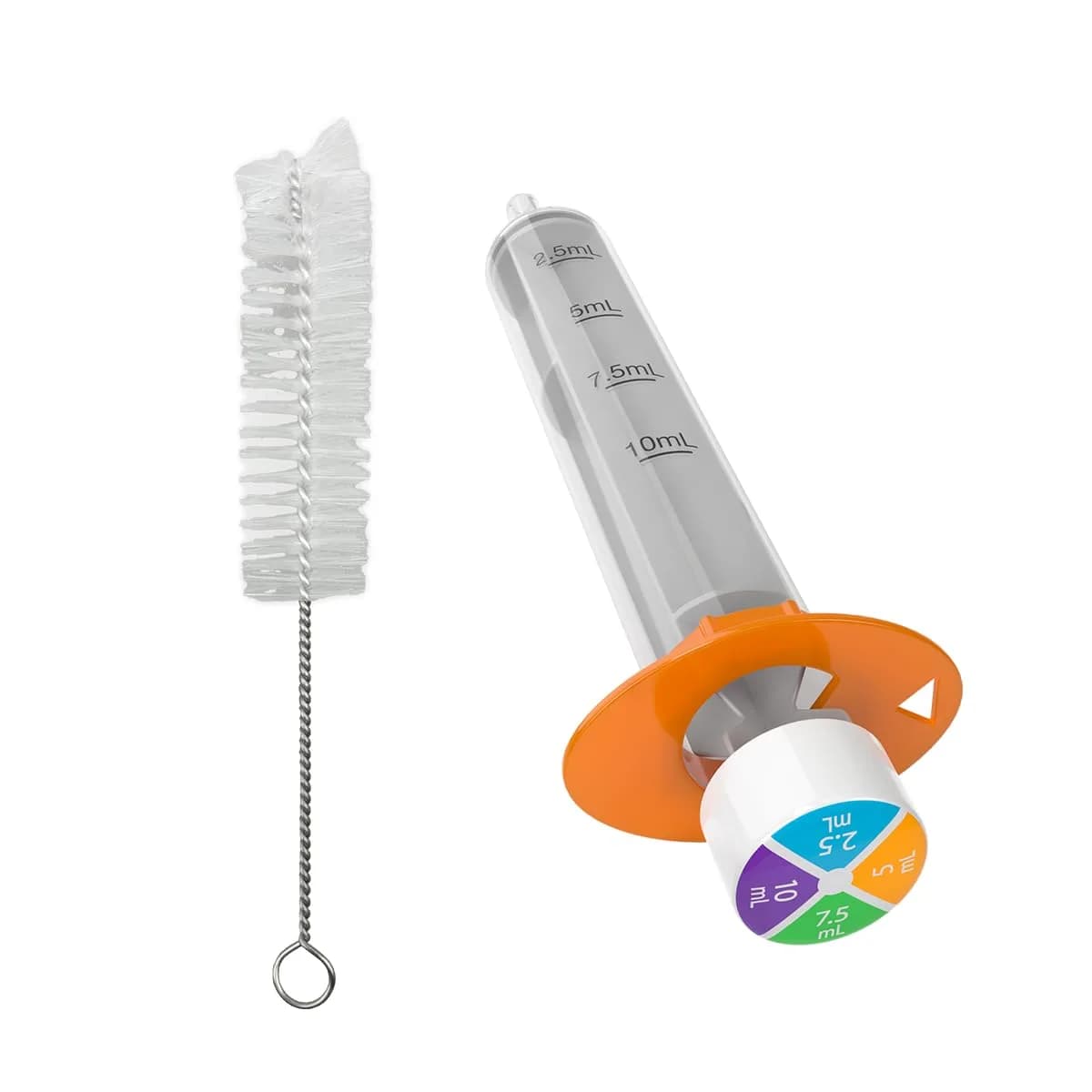 EZY DOSE Kids Oral Syringe & Medicine Dispenser with Brush 10 mL (0.34 Fl Oz) | Accurate Mess-Free Dosing